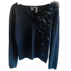 ⭐️ MICHELLE NICOLE Black Y2K 3-D Appliqué Top